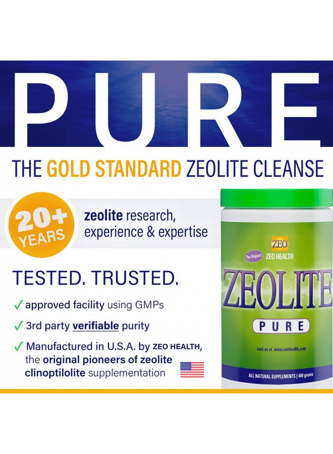 Zeolite Pure | Full Body Detox Cleanse | Safe, Gentle, & Effective Energy Booster That Supports Gut Health, Mental Clarity, & Healthy Inflammation Response | Original Zeolite Powder (400 Servings)