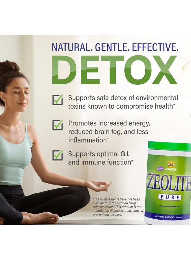 Zeolite Pure | Full Body Detox Cleanse | Safe, Gentle, & Effective Energy Booster That Supports Gut Health, Mental Clarity, & Healthy Inflammation Response | Original Zeolite Powder (400 Servings)