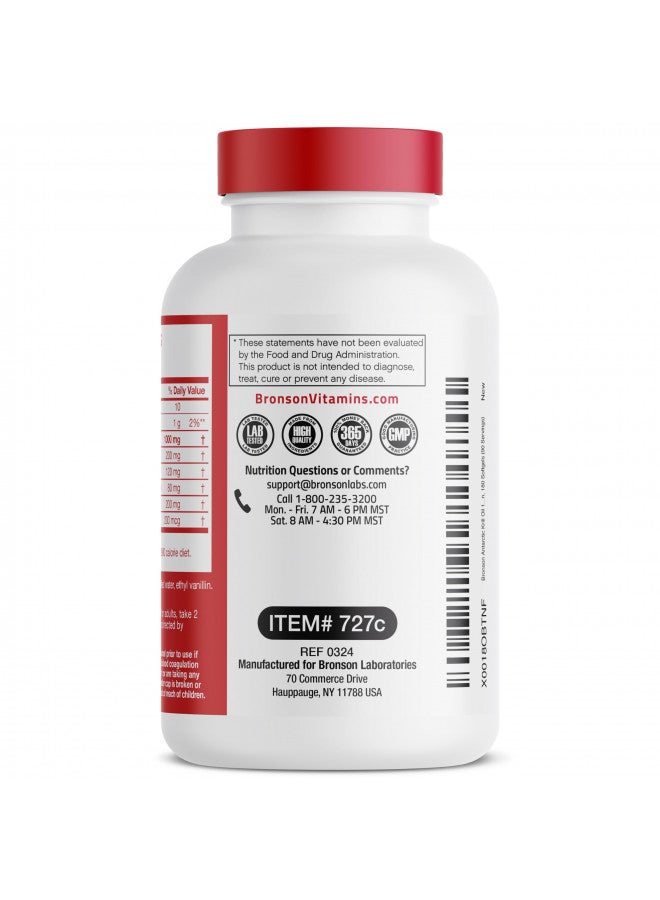 Bronson Antarctic Krill Oil 1000 mg with Omega-3s EPA, DHA, Astaxanthin and Phospholipids 180 Softgels