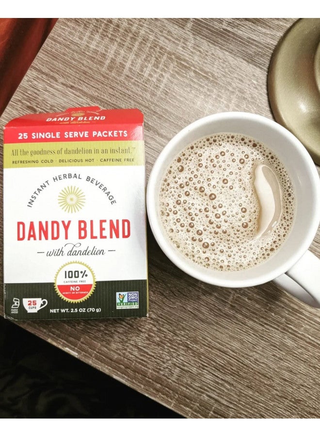 25 Individual Servings of Original Dandy Blend Instant Herbal Beverage with Dandelion, 2.5 oz Box