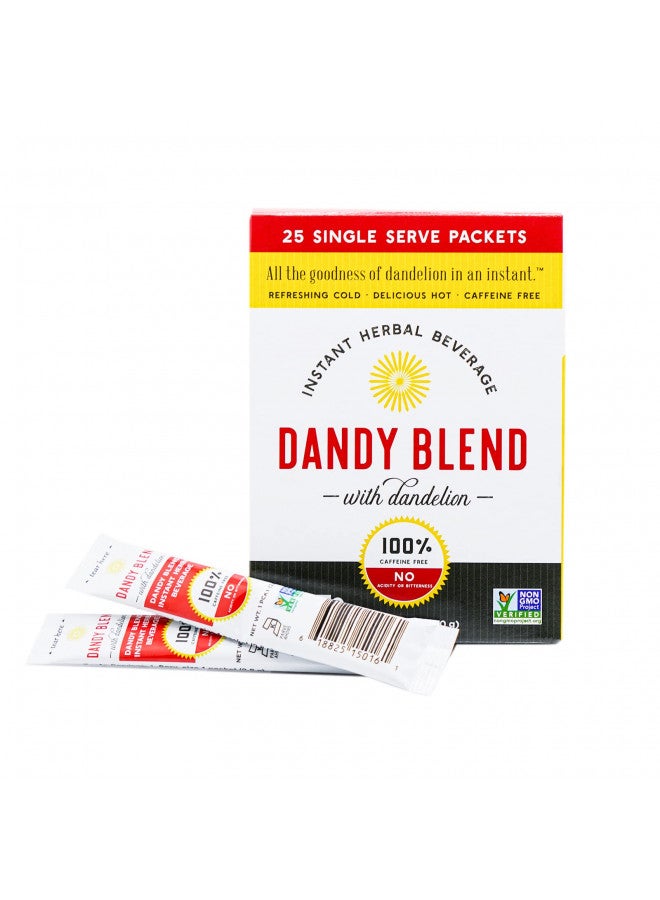 25 Individual Servings of Original Dandy Blend Instant Herbal Beverage with Dandelion, 2.5 oz Box
