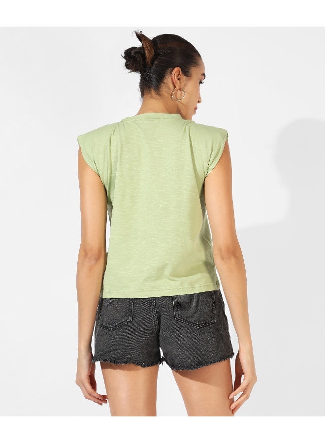 Women's Solid Sage Green Top