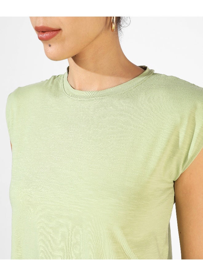 Women's Solid Sage Green Top