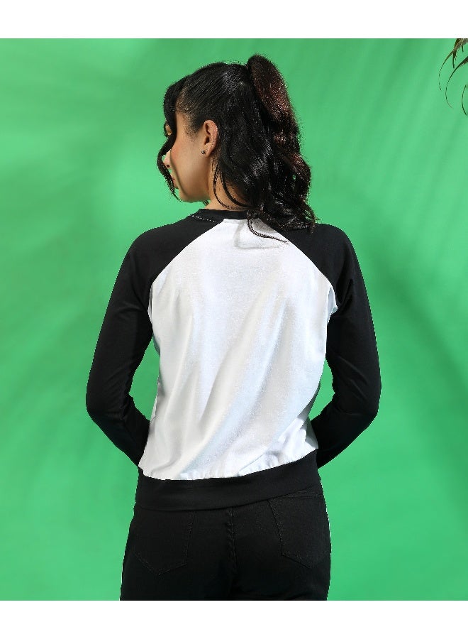 Campus Sutra Women's White I Can & I Will Raglan Top