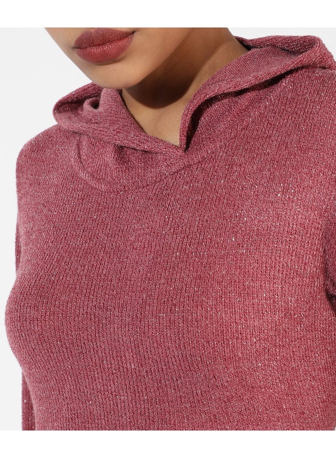 Women's Pink Textured Regular Fit Top