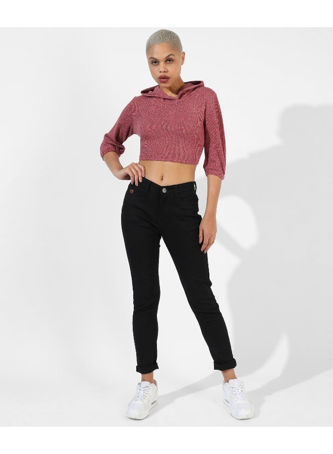 Women's Pink Textured Regular Fit Top