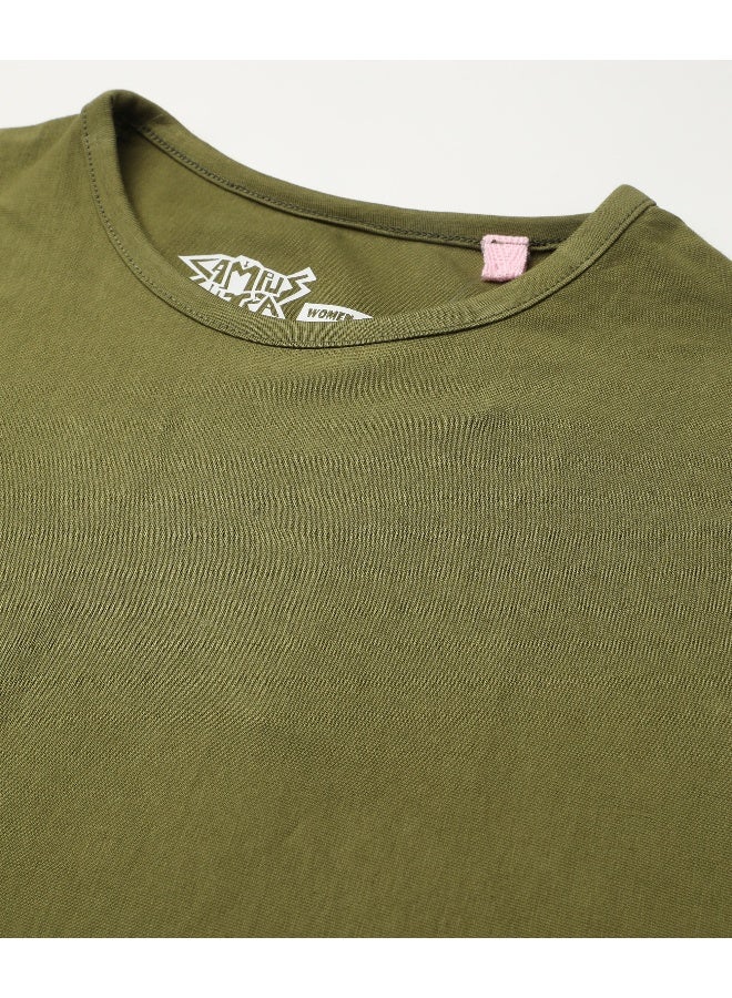 Women's Solid Olive Green Top