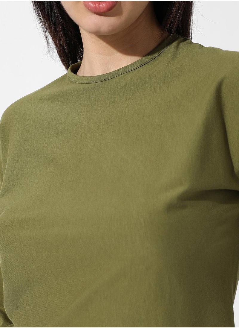 Women's Solid Olive Green Top