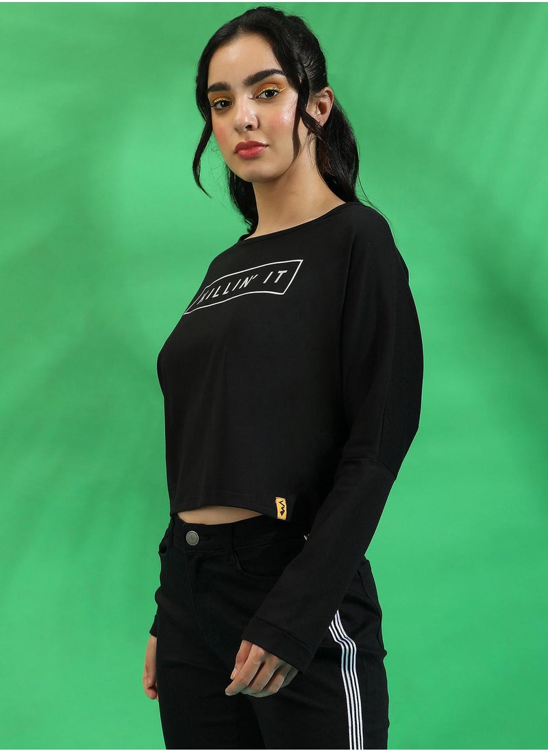 Campus Sutra Women's Black Killin' It Top