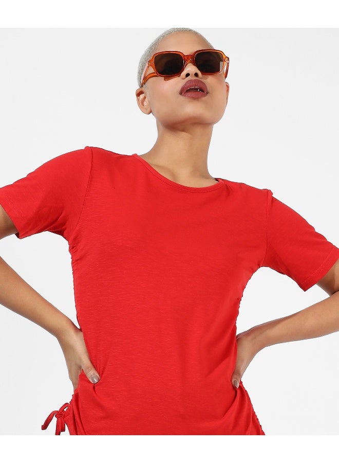 Women's Solid Red Regular Fit Top