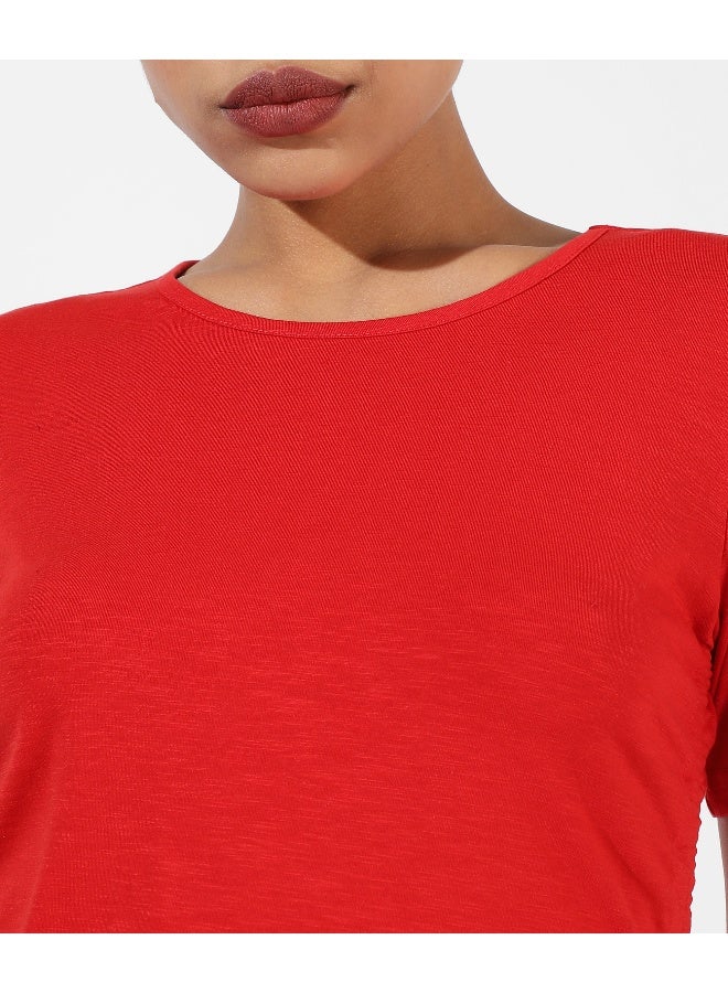 Women's Solid Red Regular Fit Top