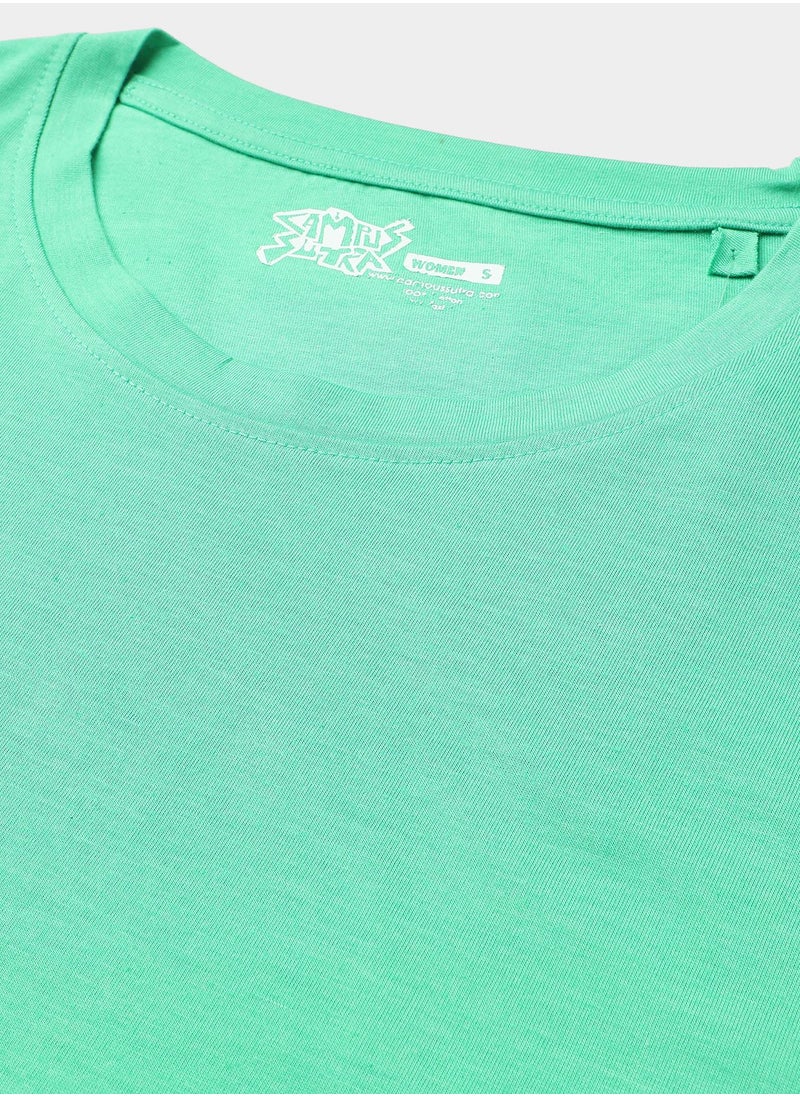 Women's Solid Mint Green Top