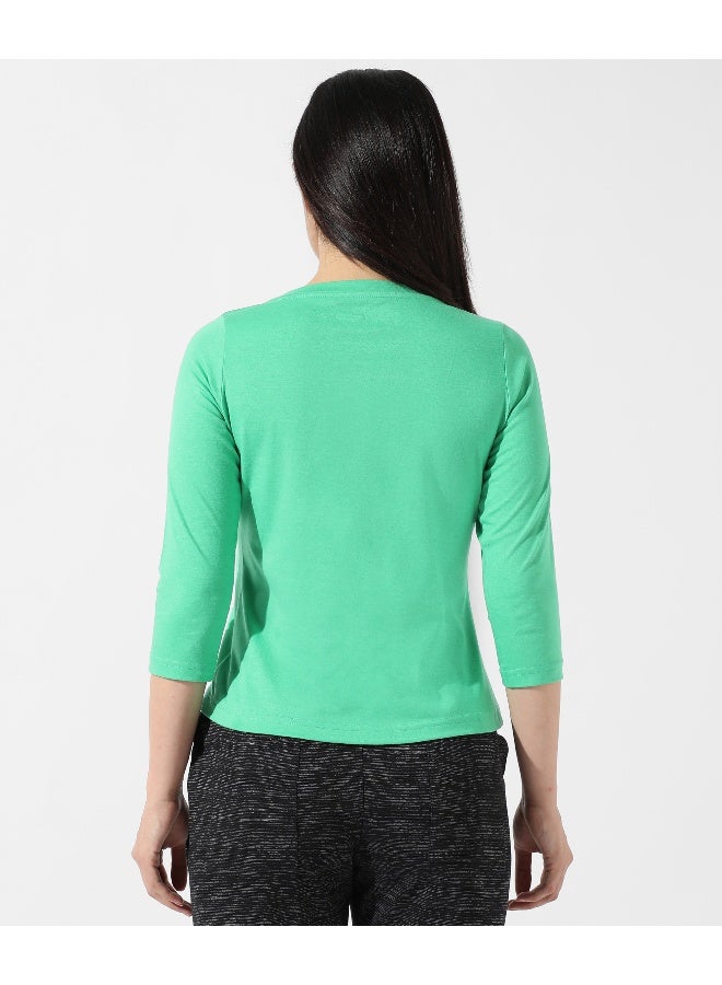 Women's Solid Mint Green Top