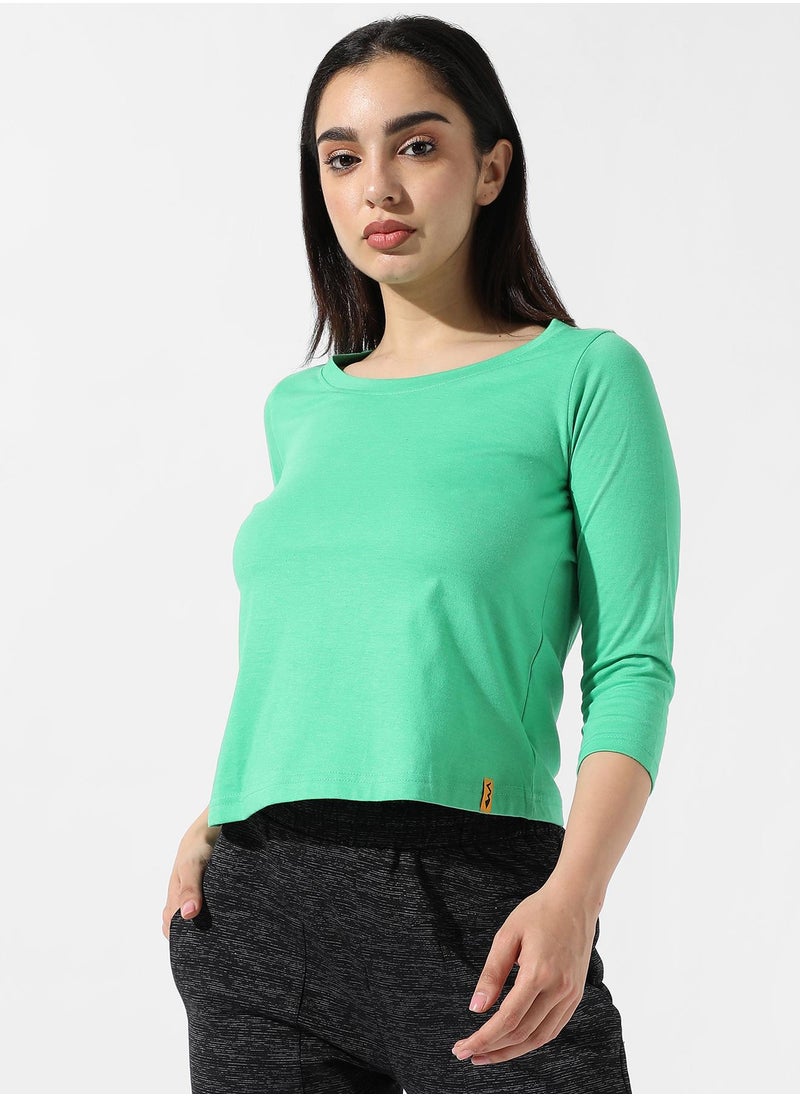 Women's Solid Mint Green Top