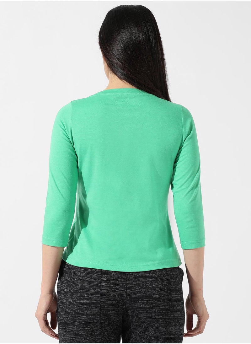 Women's Solid Mint Green Top