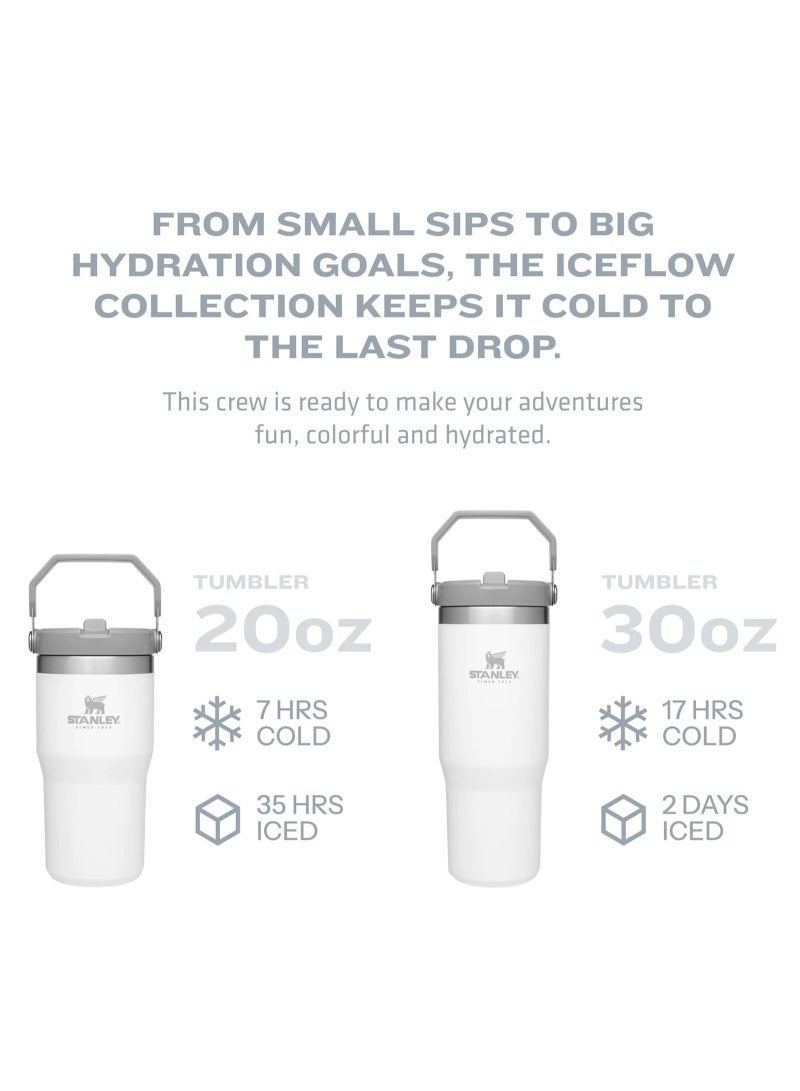 Stanley IceFlow Stainless Steel Tumbler with Straw - Vacuum Insulated, Leakproof Flip Lid, Keeps Cold 12H/Iced 2Day, for Home/Office/Car, Reusable Cup (Cream, 30oz)