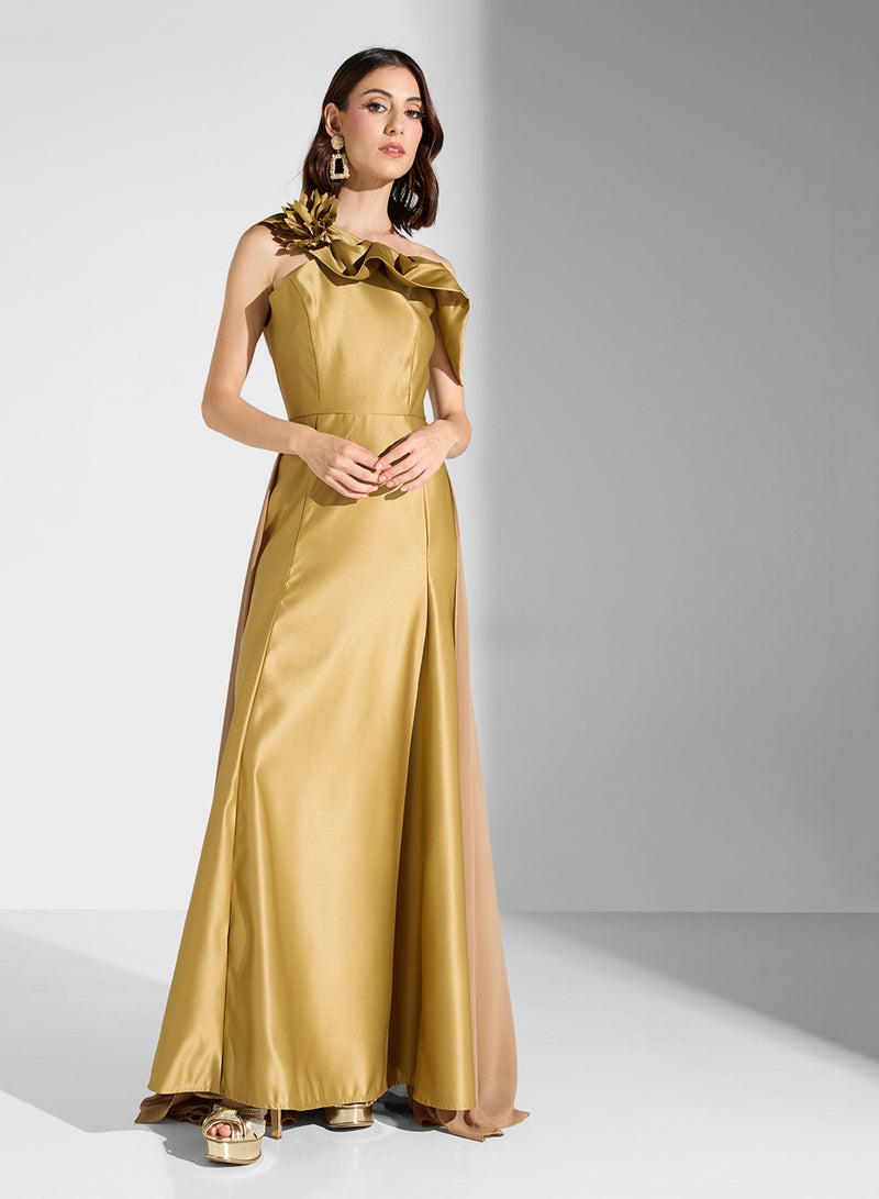 Drape Shoulder Dress