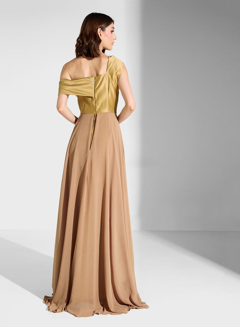 Drape Shoulder Dress