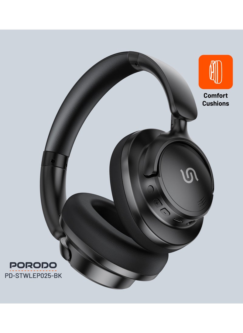 Zen Hybrid Headphone with Noise Cancelling Technology & Type-C Charging Port / Low-Latency / Bluetooth V5.3 / Comfort Cushions - Black