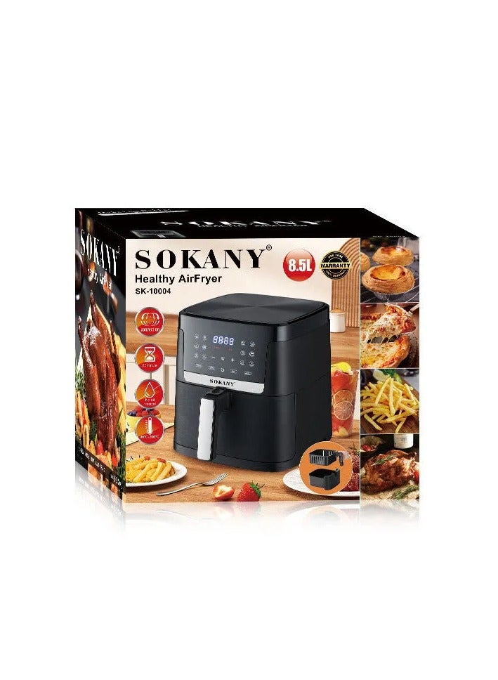 Sokany SK-10004 Digital Air Fryer, 8.5 Liters, 1800 Watt - Black