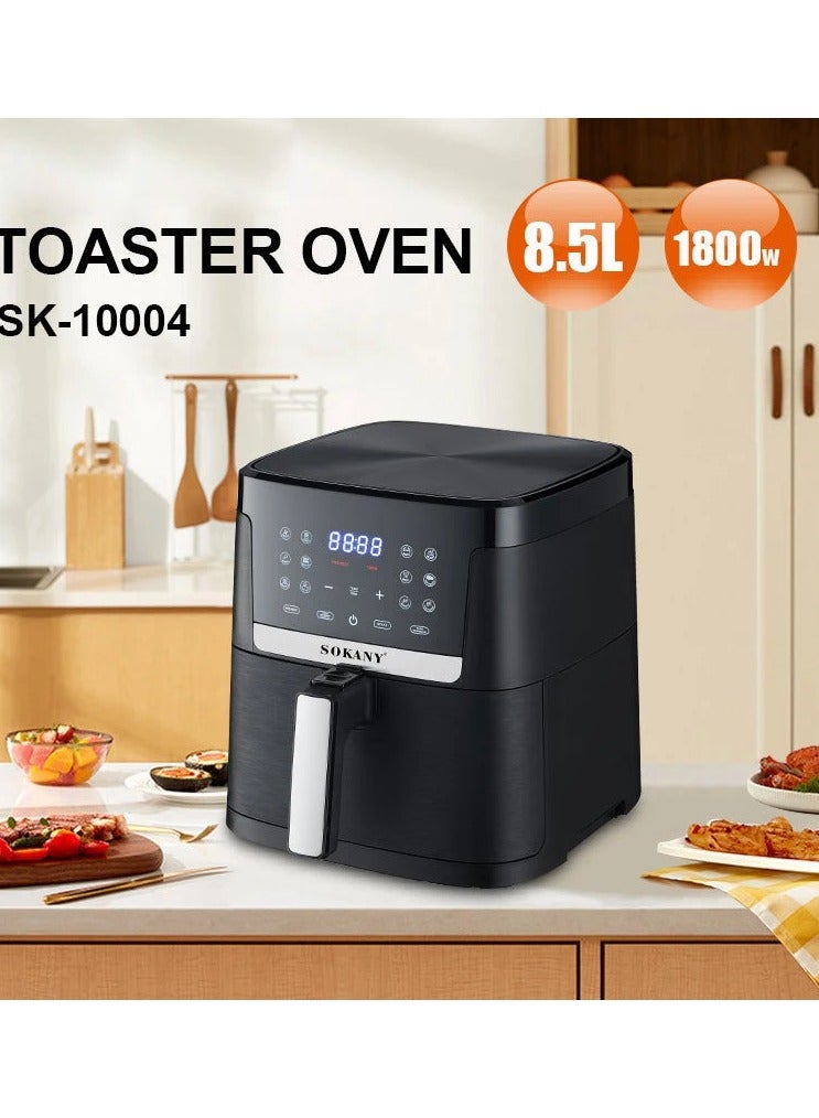 Sokany SK-10004 Digital Air Fryer, 8.5 Liters, 1800 Watt - Black