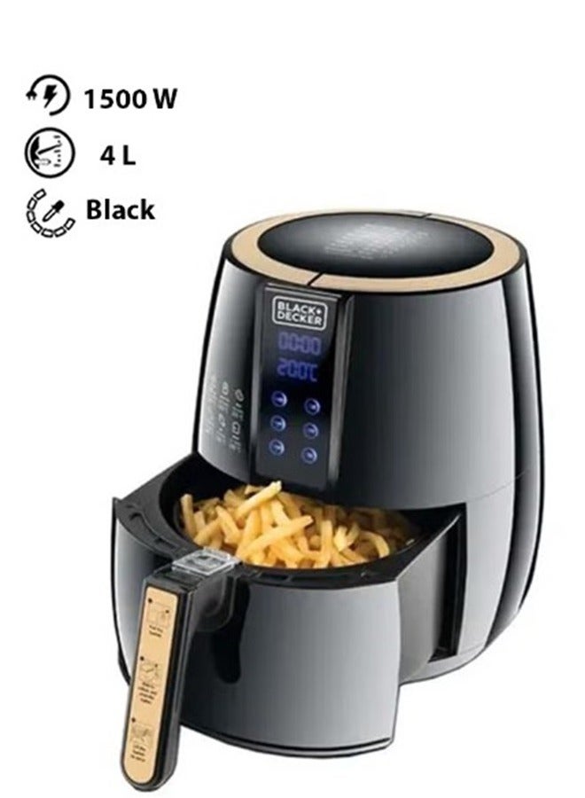 Air Fryer, 4L/1.2Kg Capacity, 1500W, Touch Screen, Rapid Hot Air Circulation For Frying, Grilling, Broiling, Roasting, And Baking 4 L 1500 W AF400-B5 Black