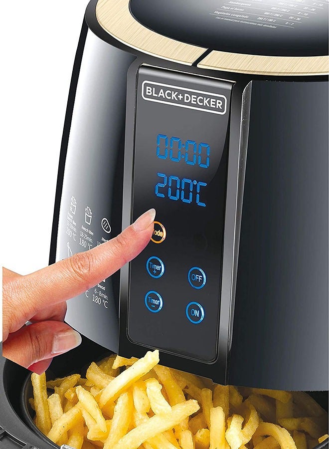 Air Fryer, 4L/1.2Kg Capacity, 1500W, Touch Screen, Rapid Hot Air Circulation For Frying, Grilling, Broiling, Roasting, And Baking 4 L 1500 W AF400-B5 Black