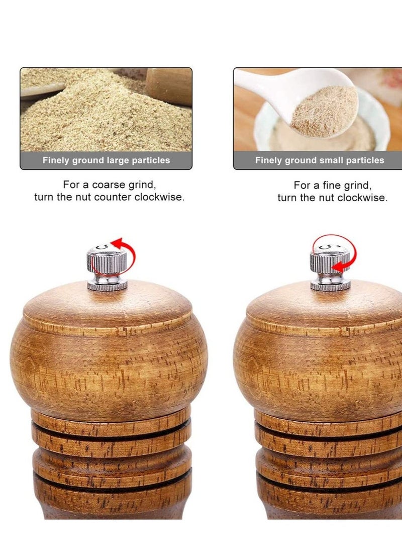 Salt and Pepper Mill Set, Wooden Grinders Premium Adjustable, Shaker  Grinder Pack of 2