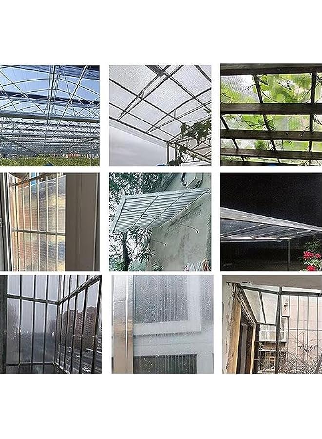 Polycarbonate Roofing Sheet Polycarbonate Sheets Poly Plastic Roof Panel,Rain-Proof Anti-UV Clear Glassfiber Roofing Covers,for Replacing or Installing on Garages,Canopies,Covered Walkways,Greenhous