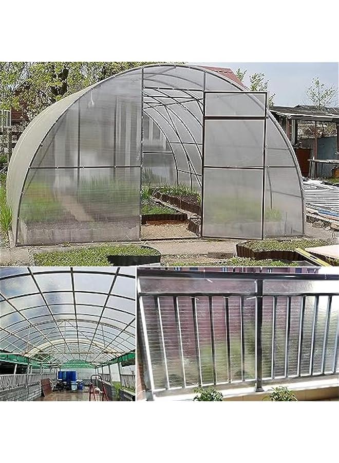 Polycarbonate Roofing Sheet Polycarbonate Sheets Poly Plastic Roof Panel,Rain-Proof Anti-UV Clear Glassfiber Roofing Covers,for Replacing or Installing on Garages,Canopies,Covered Walkways,Greenhous