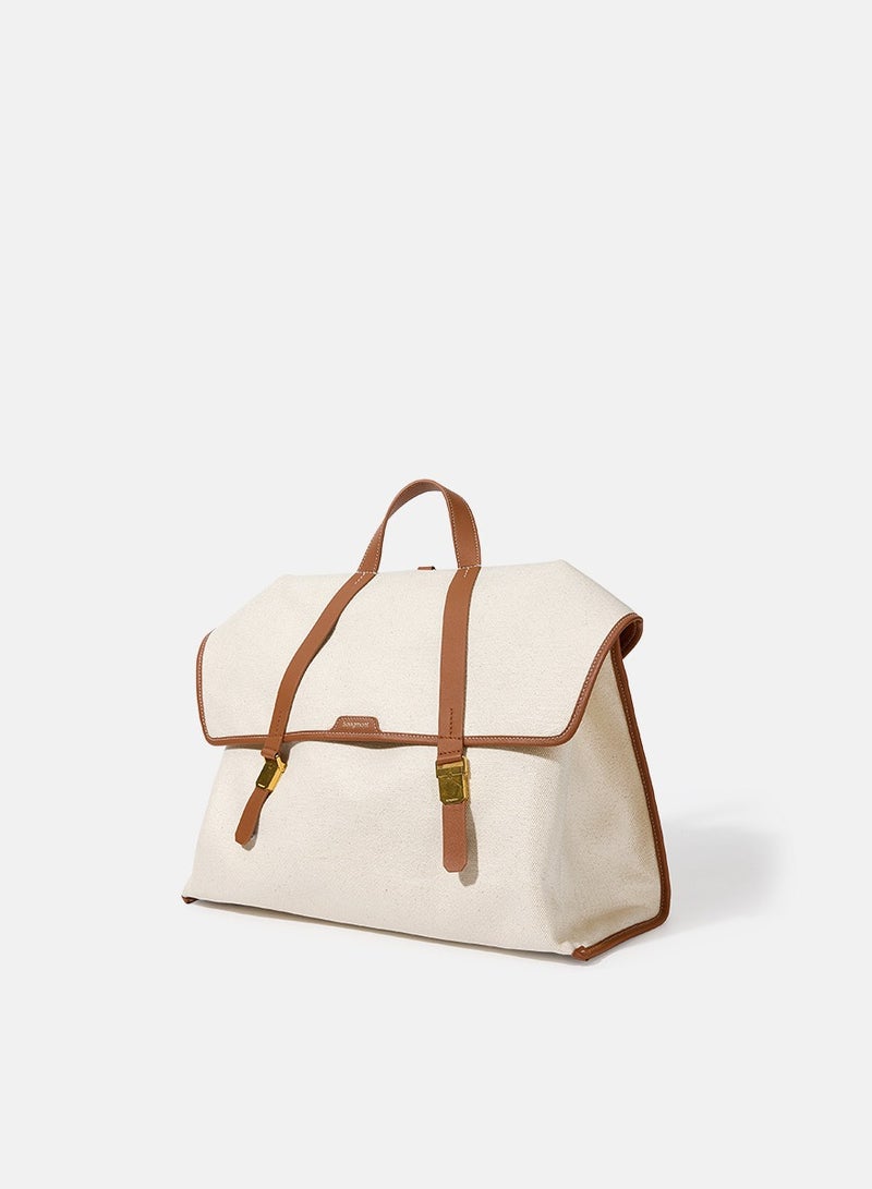 Canvas denim shoulder and crossbody computer bag