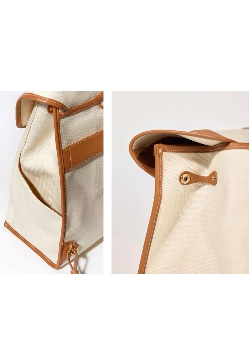 Canvas denim shoulder and crossbody computer bag