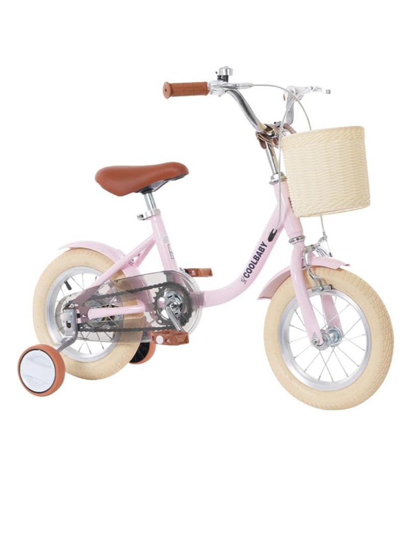 children's bicycles are suitable for children aged 2-5 Children's bicycles with adjustable height with storage baskets and auxiliary wheels