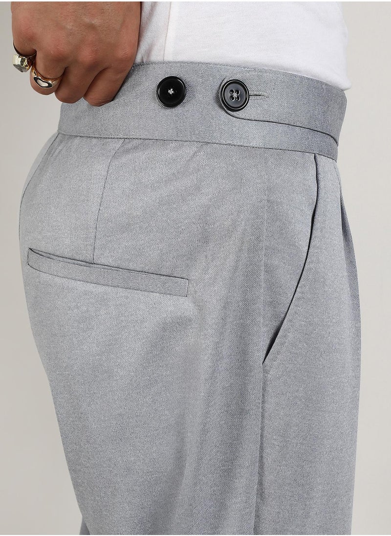 Men's Moon Grey Tailored Heathered Trousers