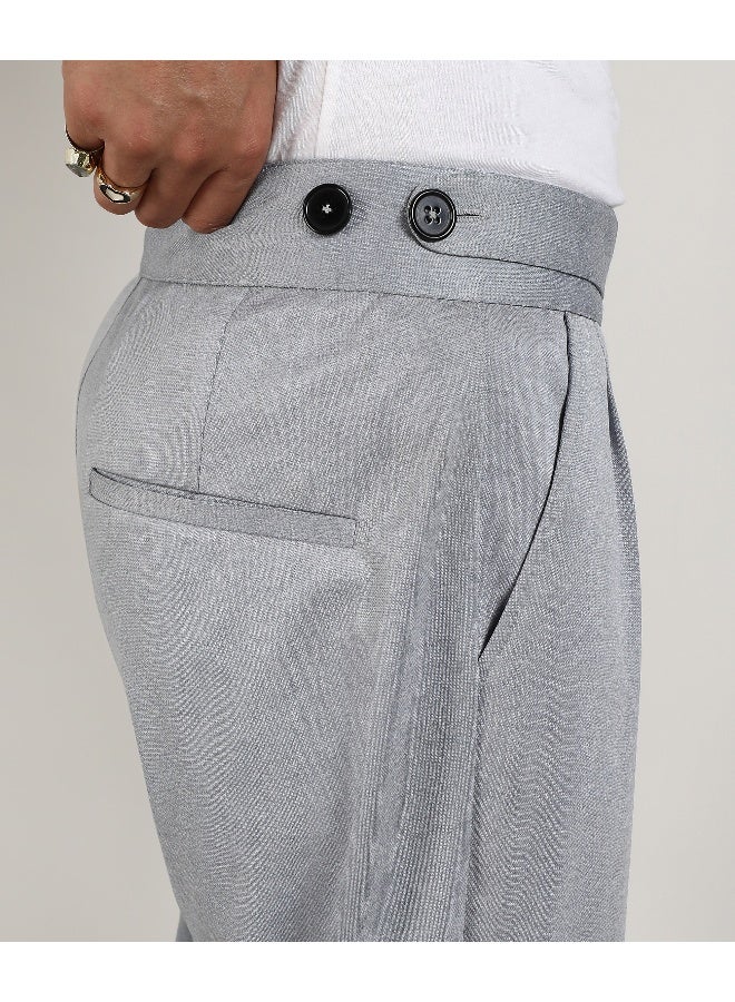 Men's Moon Grey Tailored Heathered Trousers