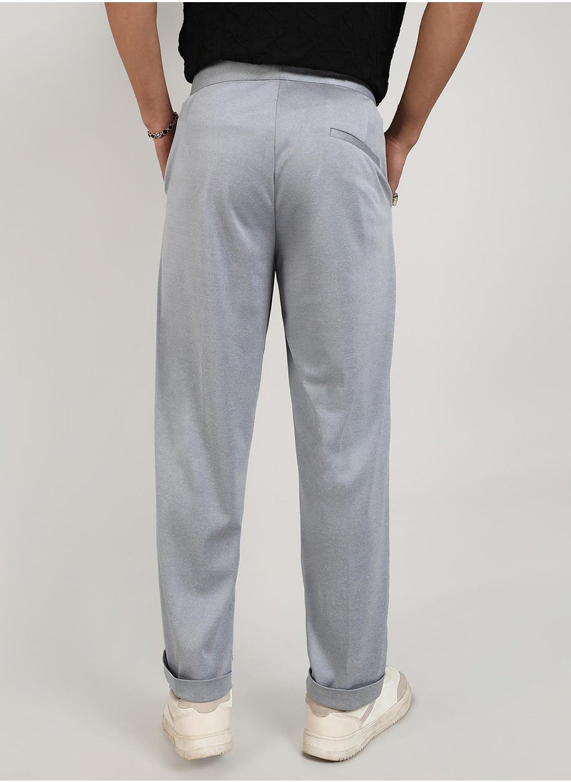 Men's Moon Grey Tailored Heathered Trousers