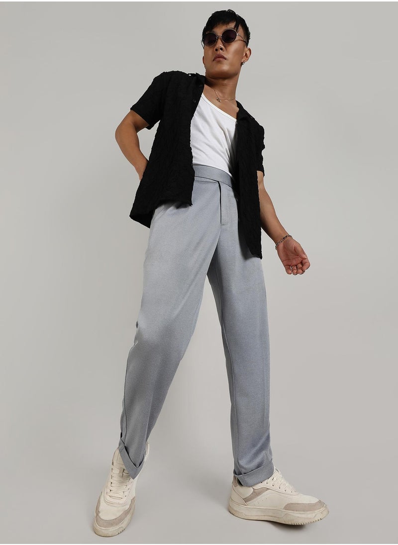 Men's Moon Grey Tailored Heathered Trousers