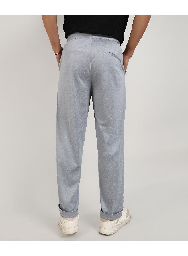 Men's Moon Grey Tailored Heathered Trousers