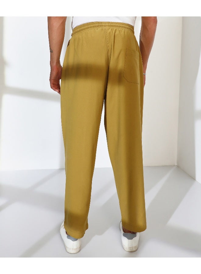 Men's Yellow Ochre Solid Carpenter Trousers