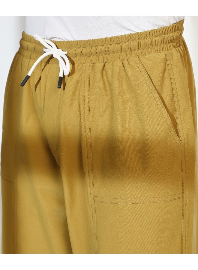 Men's Yellow Ochre Solid Carpenter Trousers