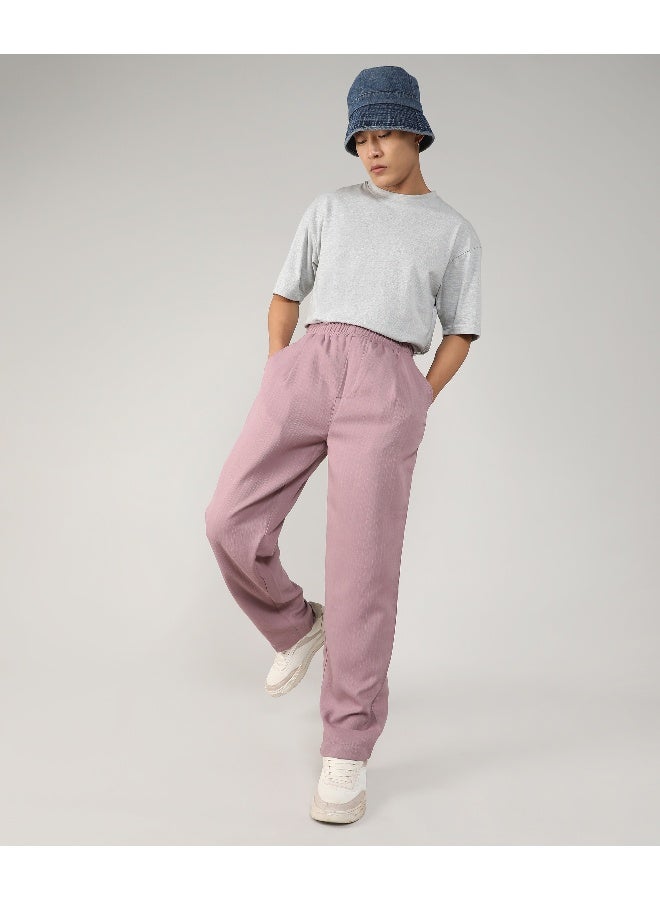 Men's Blush Pink Tailored Linen-Blend Trousers