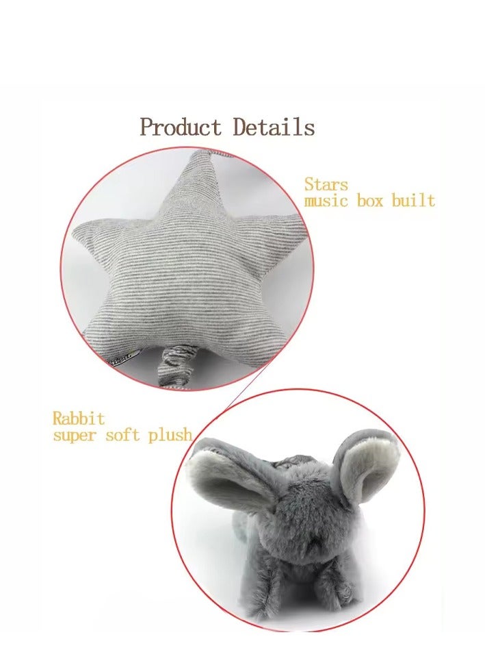 Factory Price Hanging Plush Stuffed Animal Soft Toys With Music- Rabbit