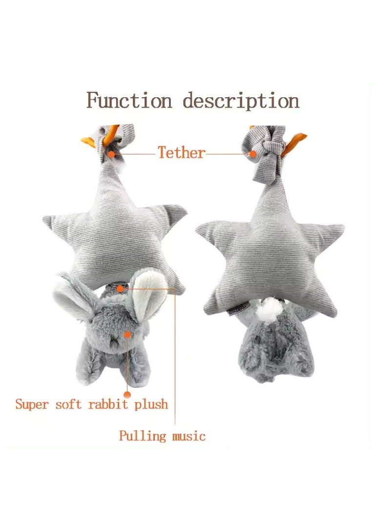 Factory Price Hanging Plush Stuffed Animal Soft Toys With Music- Rabbit