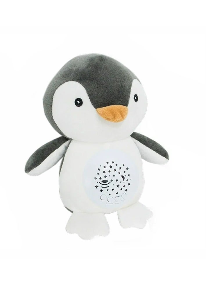 Factory Price Penguin Plush Toy With Soft Light Project and Soothing Music Gift Set