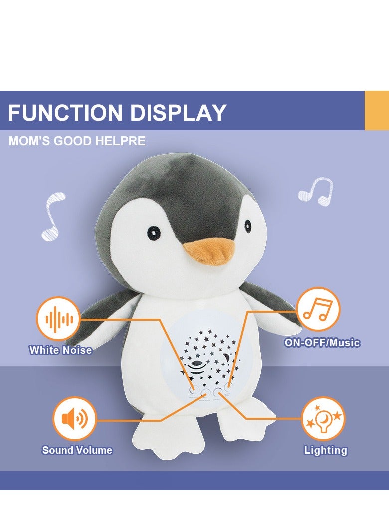 Factory Price Penguin Plush Toy With Soft Light Project and Soothing Music Gift Set