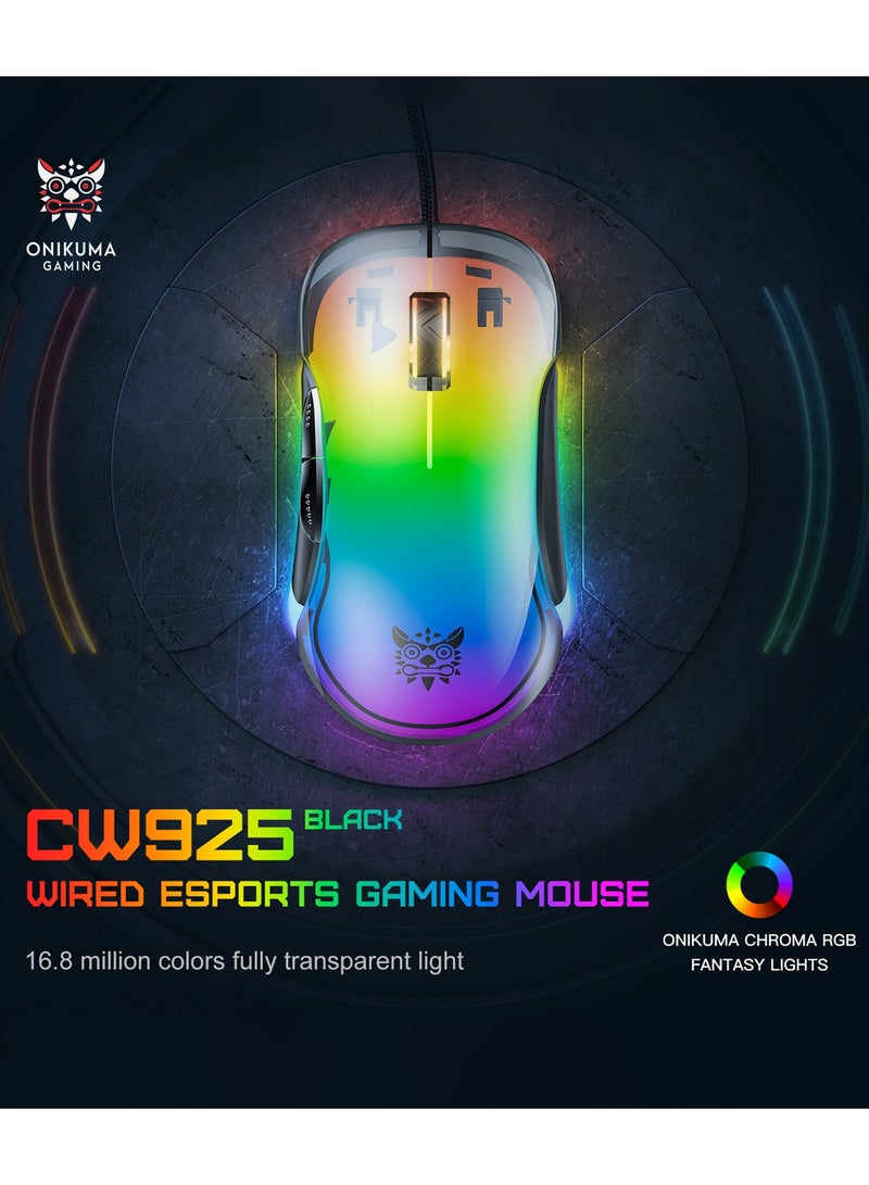 Gaming Mouse, Wired Gaming Mice 12,800 DPI Sensor, 8 Buttons High Precision Programmable Computer Gaming Mice Lightweight Gaming Mice Ergonomic Computer Mouse Gaming for Windows/PC/Mac/Laptop Gamer