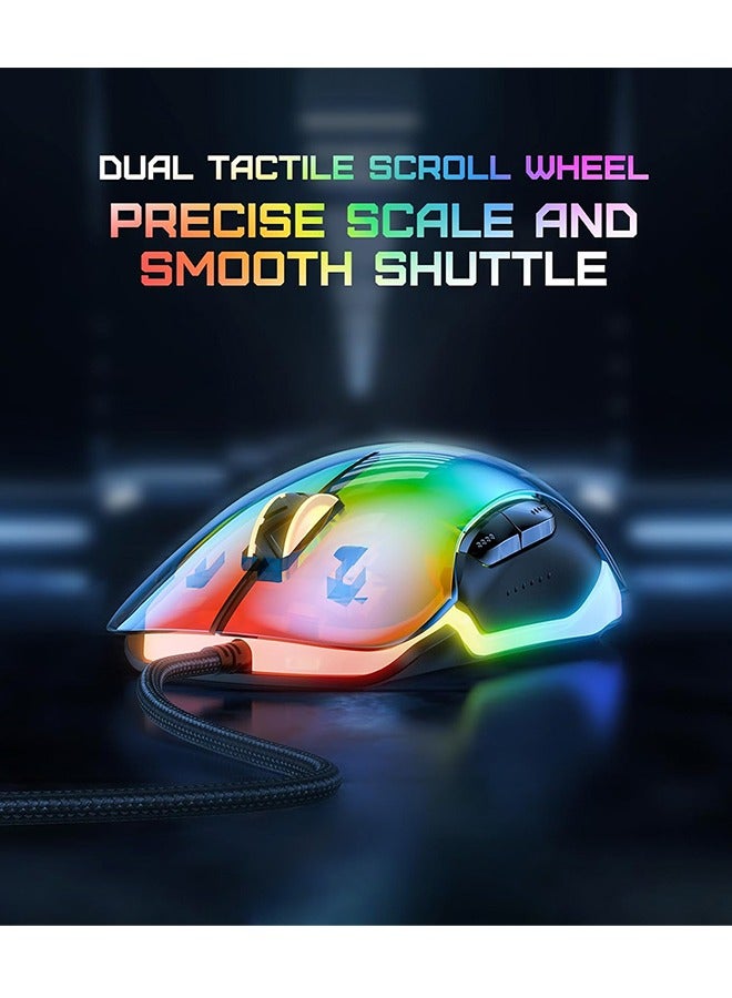 Gaming Mouse, Wired Gaming Mice 12,800 DPI Sensor, 8 Buttons High Precision Programmable Computer Gaming Mice Lightweight Gaming Mice Ergonomic Computer Mouse Gaming for Windows/PC/Mac/Laptop Gamer