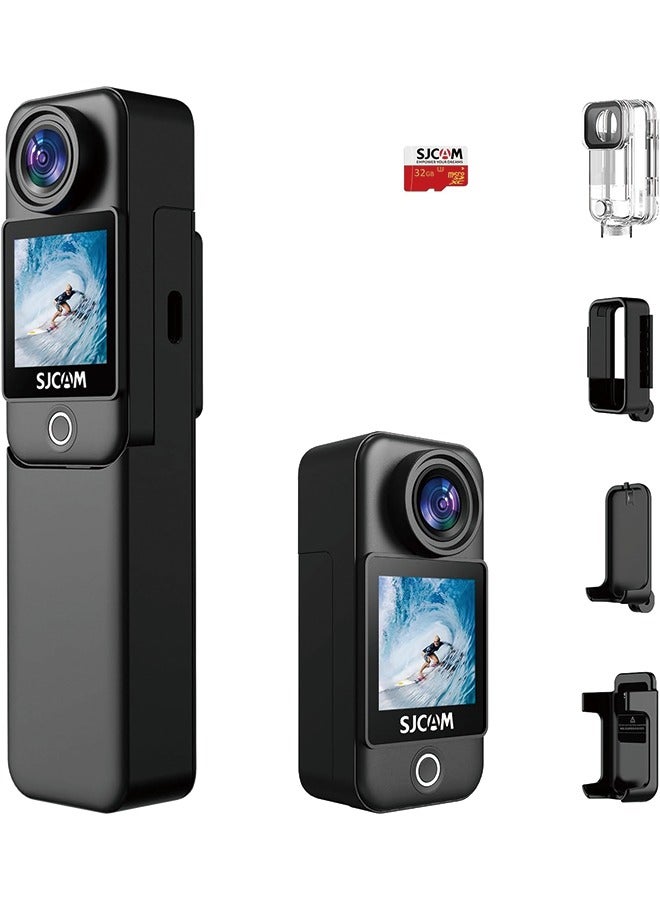 SJCAM C300 4K30fps Action Camera 3800mAh Battery Sport Camera with Touch Screen 8xZoom 96ft Underwater Camera Accessories Kit for Outdoors Activities
