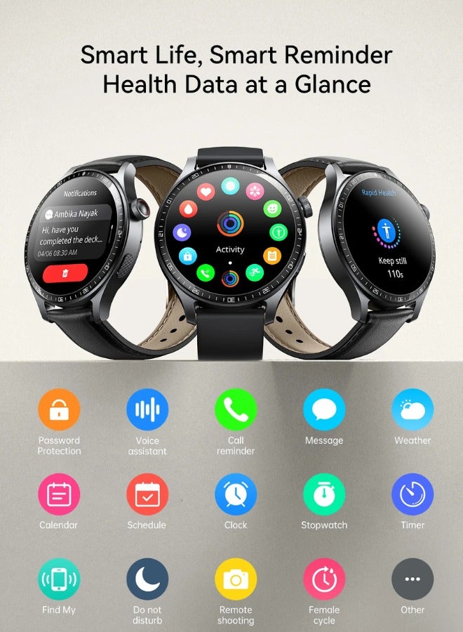 350 mAh 48mm JR-FC2 Pro Classic Series Smart Watches for Men & Women Smartwatch with Bluetooth Make/Answer Calls Fitness Modes and Sleep Modes Multi-app Message Reminder and languages Arabic, English Etc.. Grey