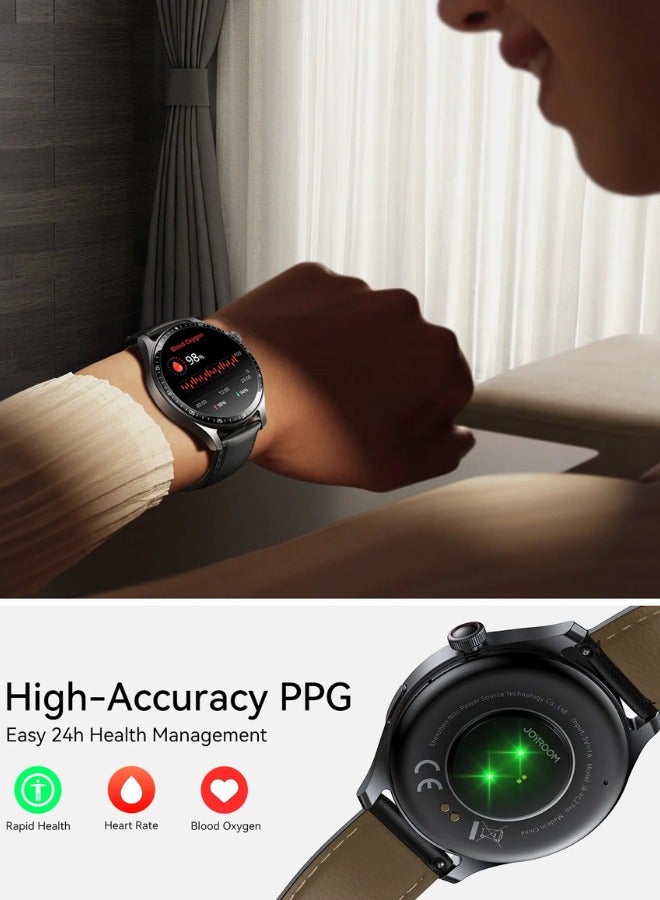 350 mAh 48mm JR-FC2 Pro Classic Series Smart Watches for Men & Women Smartwatch with Bluetooth Make/Answer Calls Fitness Modes and Sleep Modes Multi-app Message Reminder and languages Arabic, English Etc.. Grey